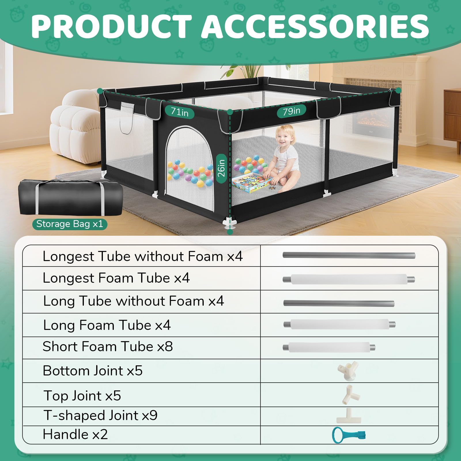 Deeteck playpen steel frame delivers sturdy safety for active babies
