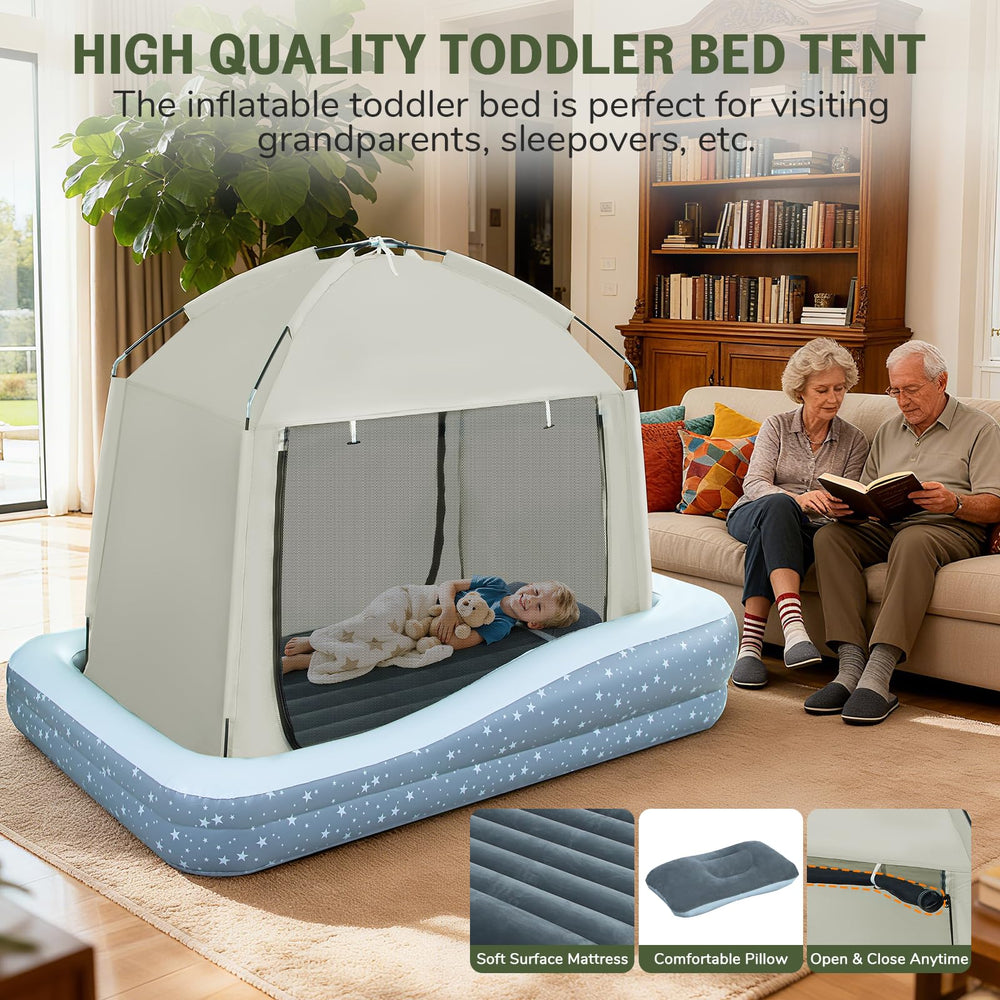 Deeteck plush non-toxic surface provides quiet, comfy sleep