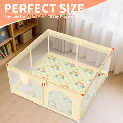 Deeteck Rainbow Play Mat bottom features non-slip dots for stability.