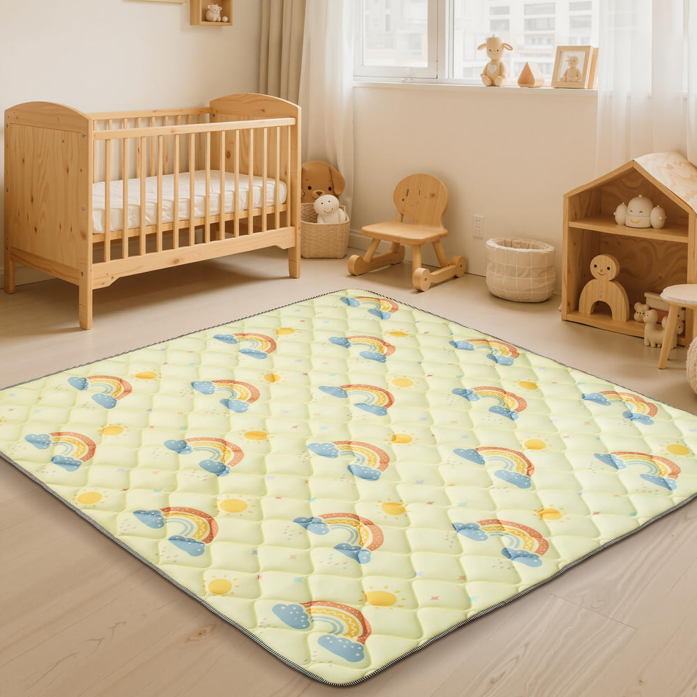 Deeteck rainbow design enhances sensory exploration in nurseries and living rooms.