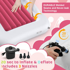 Deeteck bed features a high-speed pump for quick setup on the go.