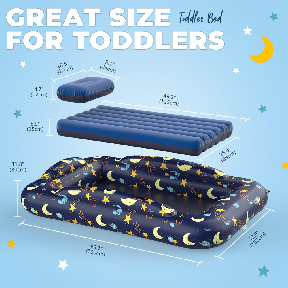 Deeteck toddler travel bed safety bumper supports secure positioning during naps and nights.