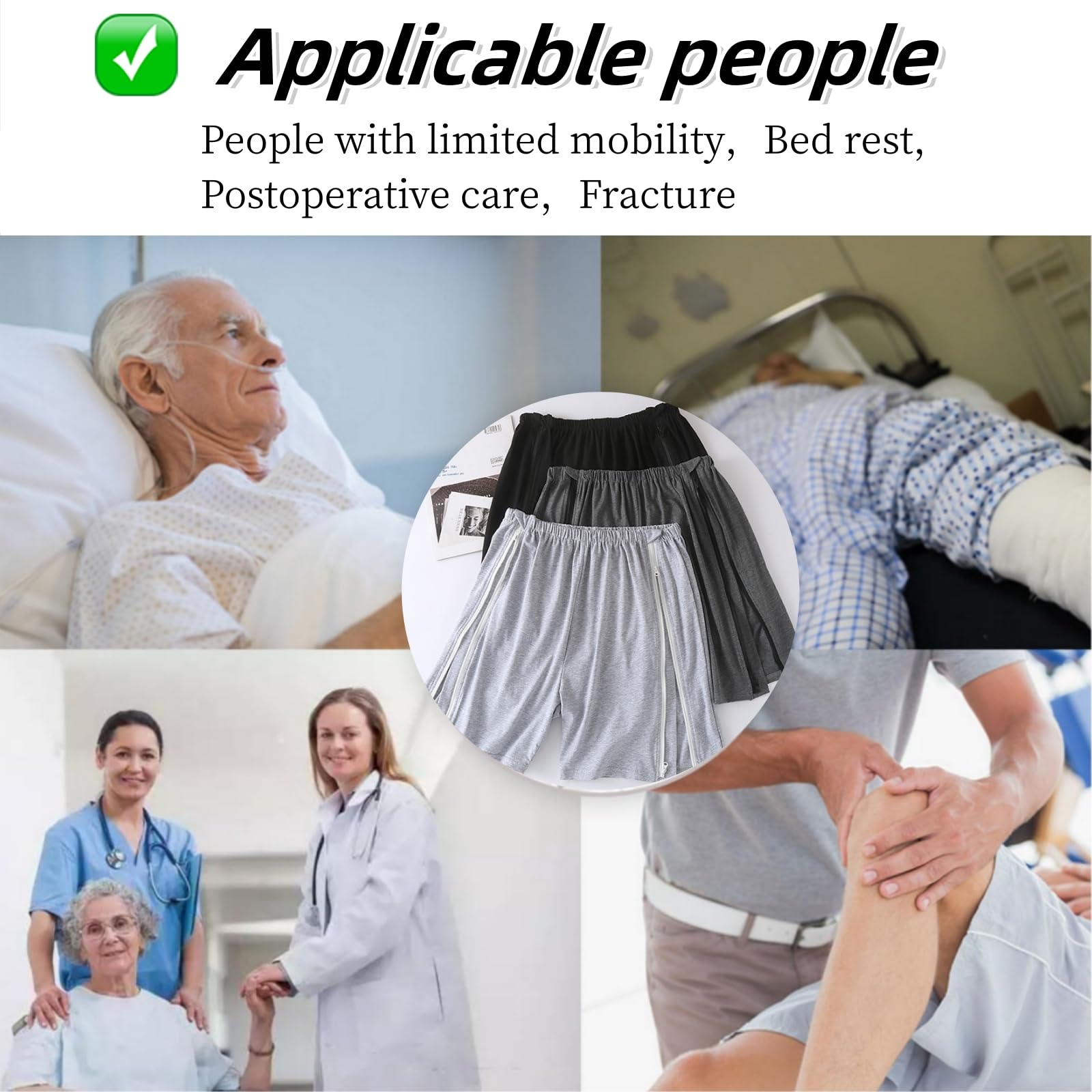 DEEYOTA pants worn in bed illustrate privacy and caregiver ease