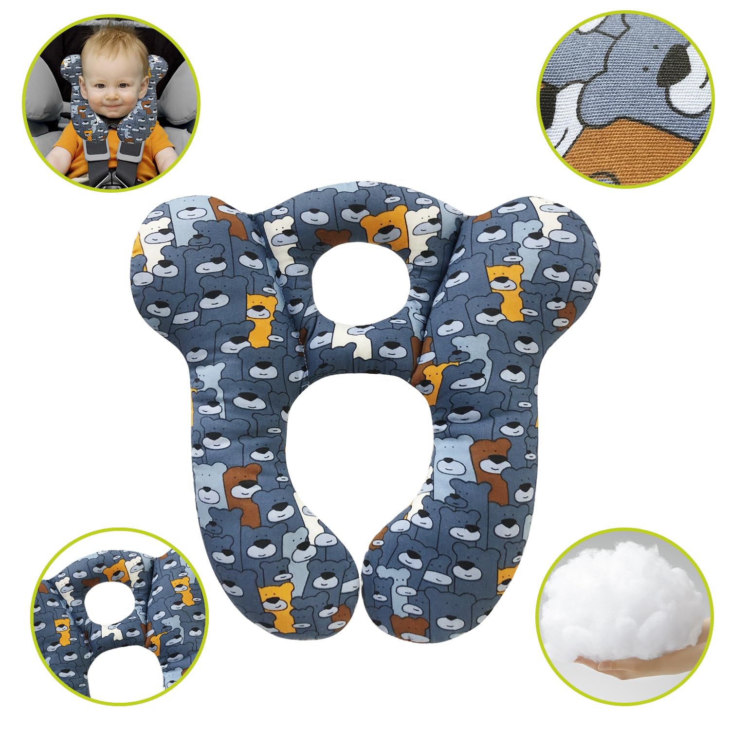 DEEZOMO travel pillow inner PP cotton provides fluffy head support