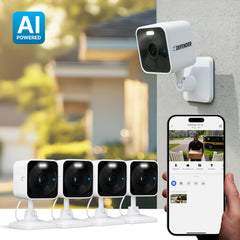 Defender GO 2K AI camera outdoor mount showing easy install and stable coverage