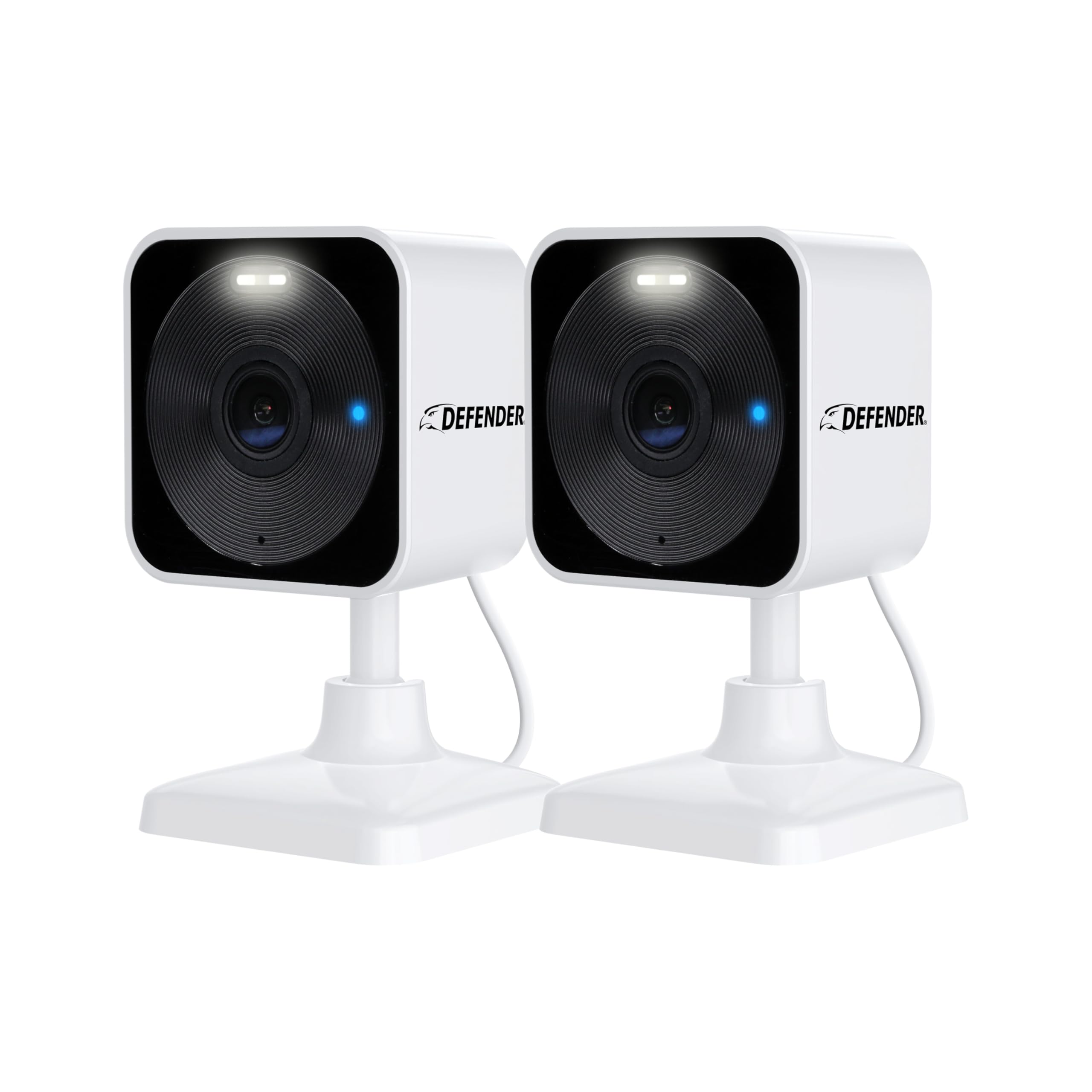 Defender GO 2K outdoor camera with spotlight for clear night monitoring.