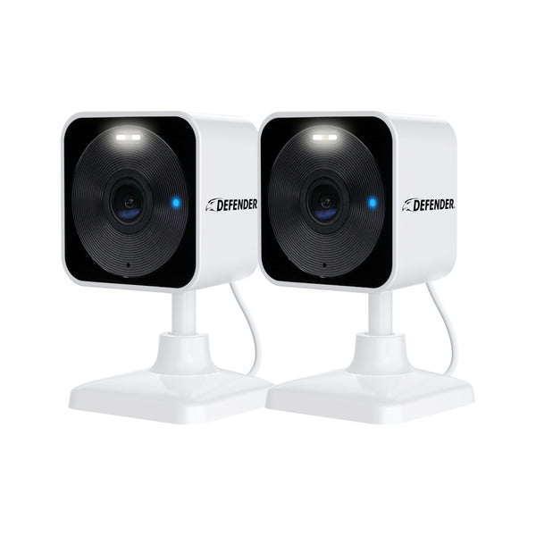 Defender GO 2K outdoor camera with spotlight for clear night monitoring.
