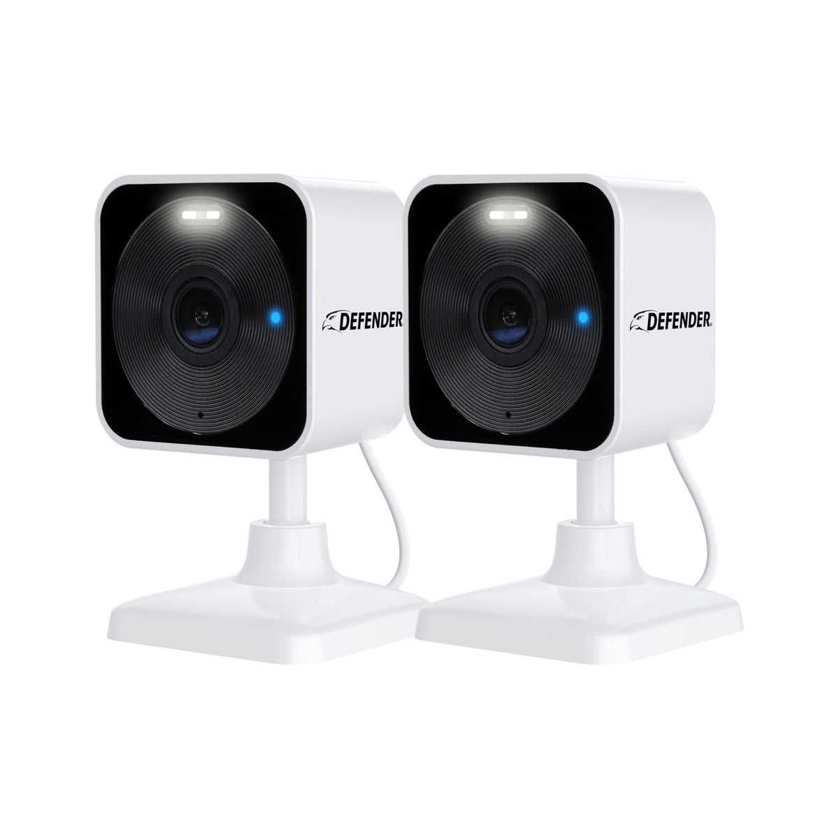 Defender GO 2K outdoor camera with spotlight for clear night monitoring.