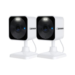Defender GO 2K outdoor camera with spotlight for clear night monitoring.