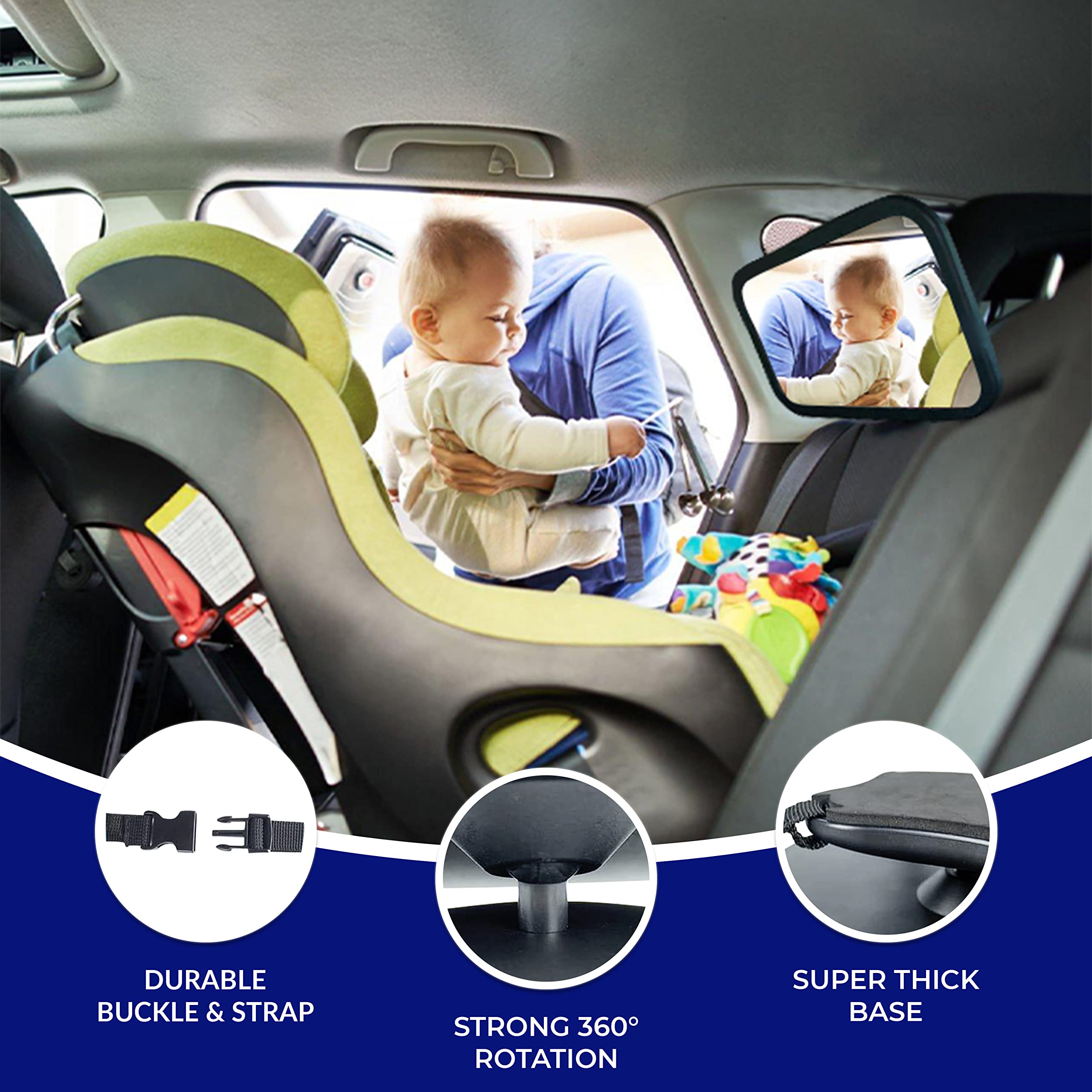 Define Essentials heavy-duty straps ensure secure mounting on most headrests