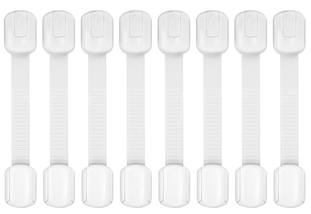 Define Essentials child safety locks show easy peel-and-stick installation for quick setup