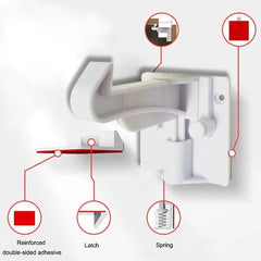 Define Essentials countertop overhang compatible lock shown for versatile placement.