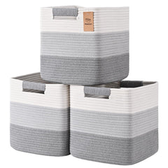 Degeyoyo 11-inch storage cubes on a shelf for neat, accessible organization.