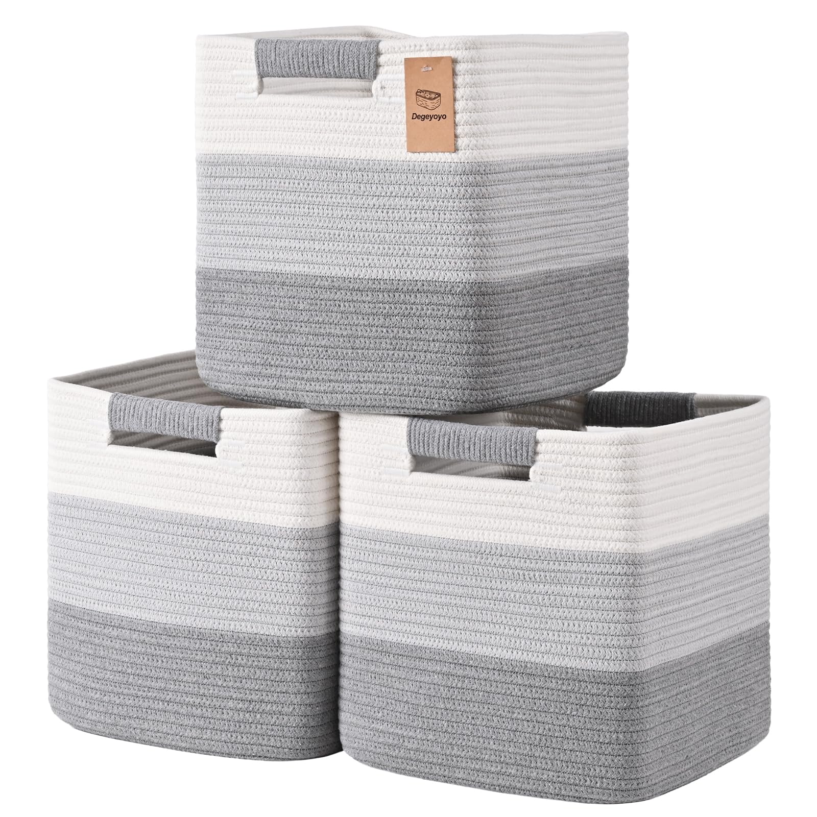 Degeyoyo 13-inch storage cubes on a shelf for organized, clutter-free spaces.