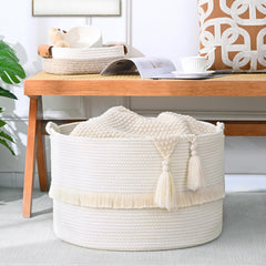 Degeyoyo 67L blanket basket offers multi-purpose storage for blankets and toys.