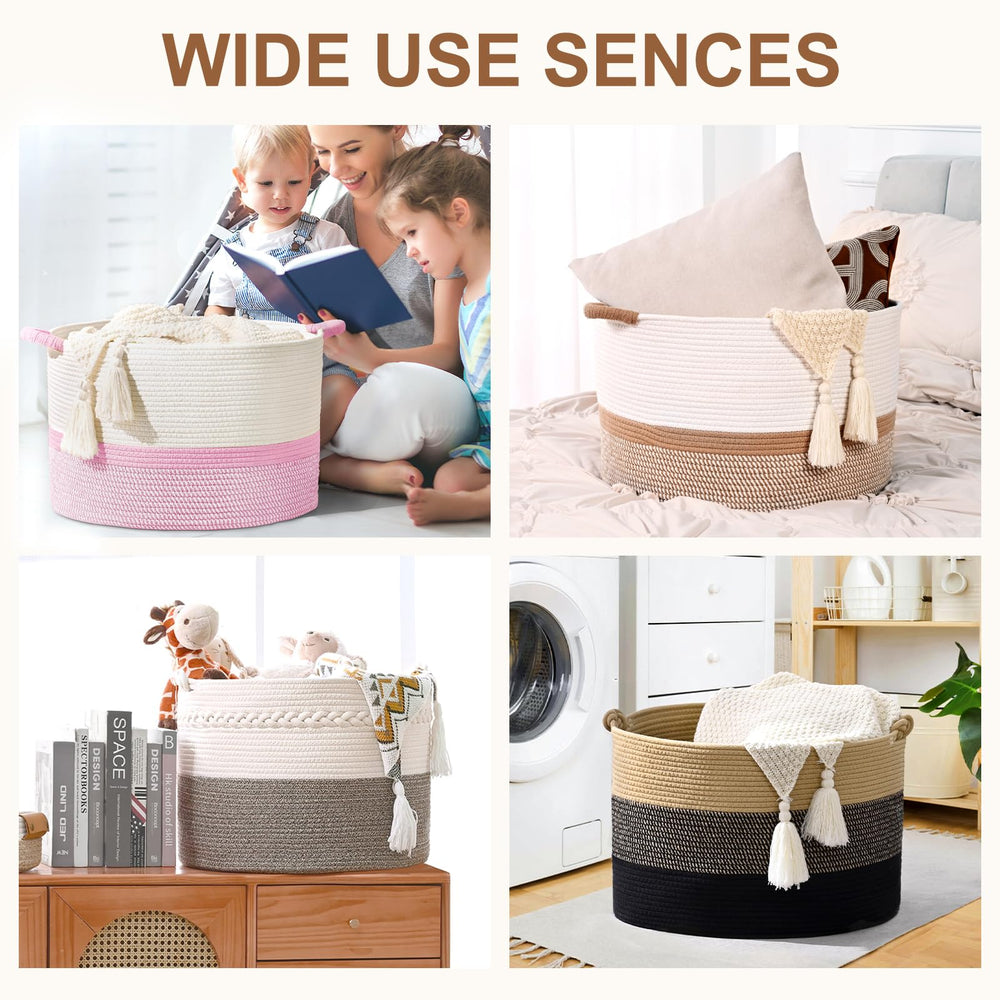 Degeyoyo 67L basket with neutral tones complementing home decor.