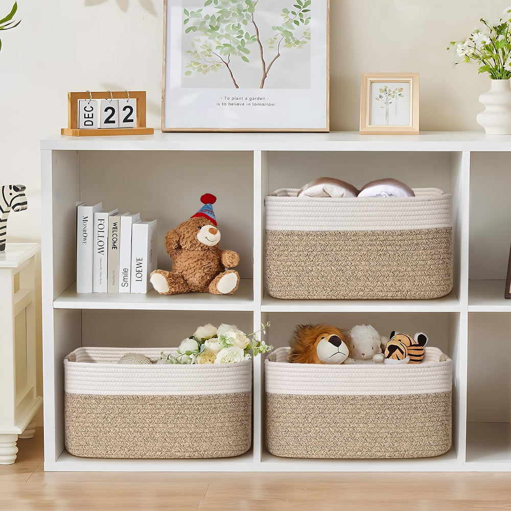Degeyoyo basket for baby toys keeps play areas tidy.