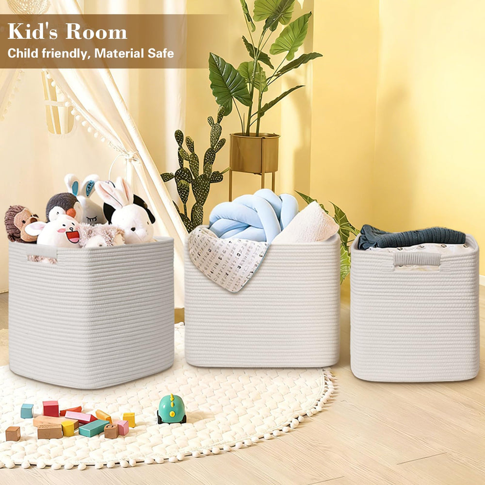 Degeyoyo bathroom organization bin kept on a shelf for towels and toiletries