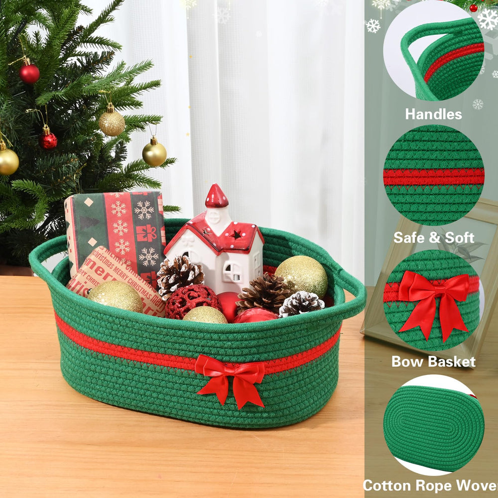 Degeyoyo Christmas storage basket helps tidy decor and stocking stuffers.