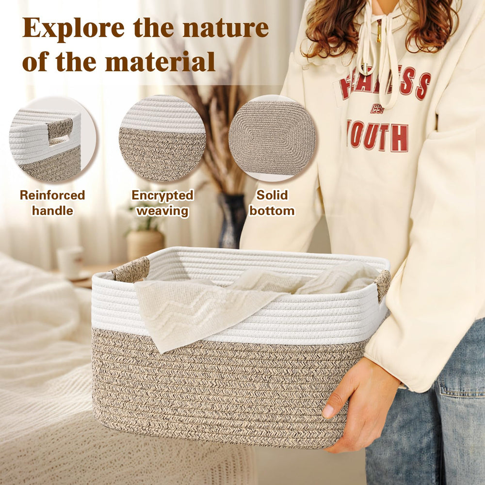Degeyoyo closet organizer basket fits shelves while protecting surfaces.
