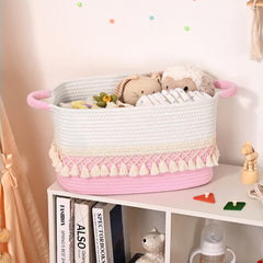 Degeyoyo color-block design basket adds chic organization to any room.