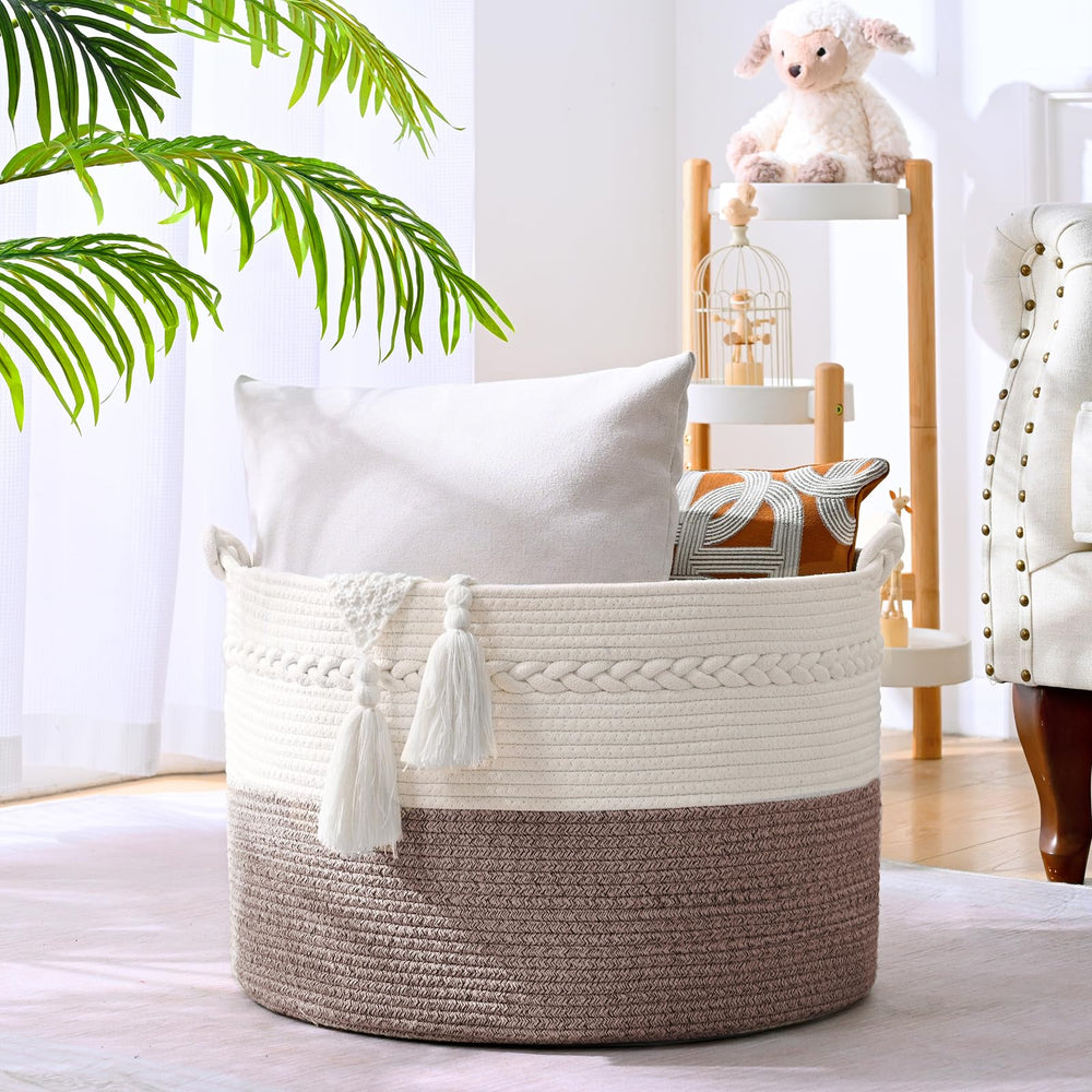 Degeyoyo cotton rope laundry basket ideal for laundry and toy organization