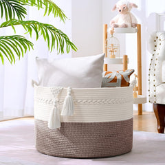 Degeyoyo cotton rope laundry basket ideal for laundry and toy organization