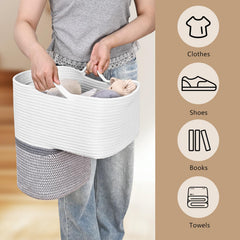 Cotton rope Degeyoyo stair storage basket feels soft and durable