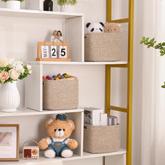 Degeyoyo cube bin in closet organizing clothing accessories.