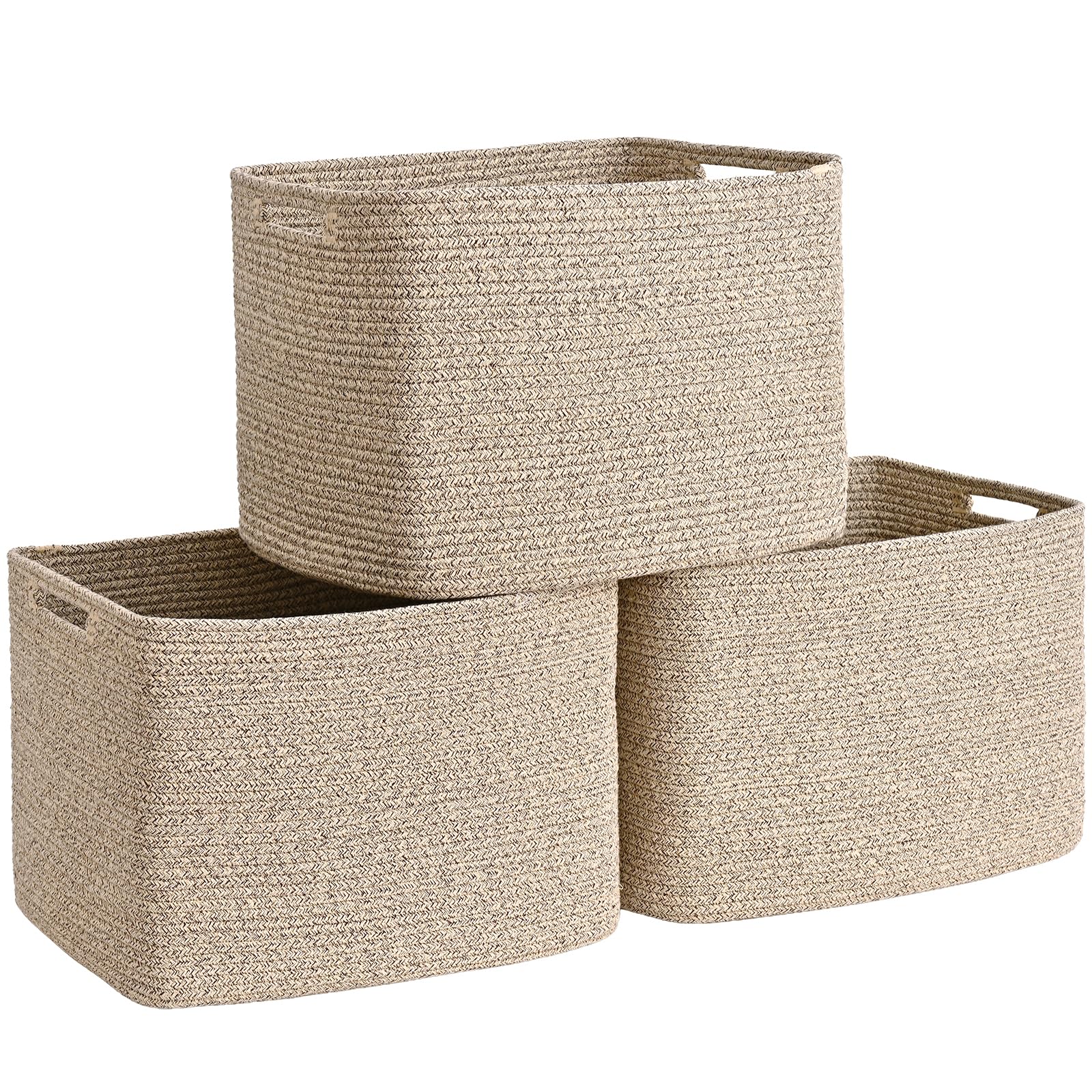 Degeyoyo cube storage bin 3-pack foldable shape for convenient closet organization.