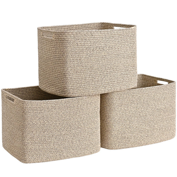 Degeyoyo cube storage bin 3-pack foldable shape for convenient closet organization.