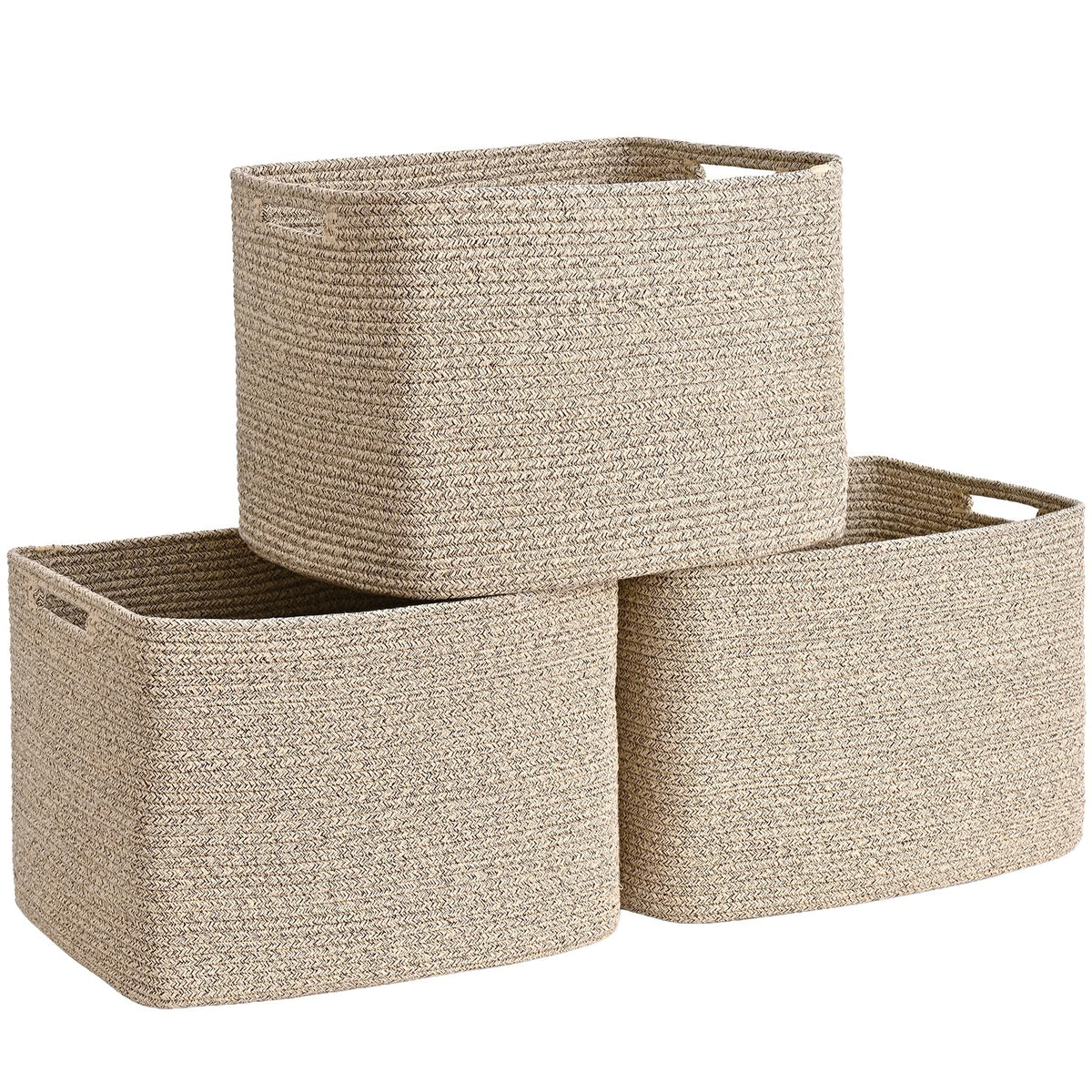 Degeyoyo cube storage bin 3-pack foldable shape for convenient closet organization.