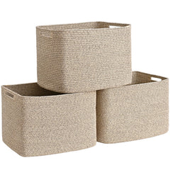 Degeyoyo cube storage bin 3-pack foldable shape for convenient closet organization.