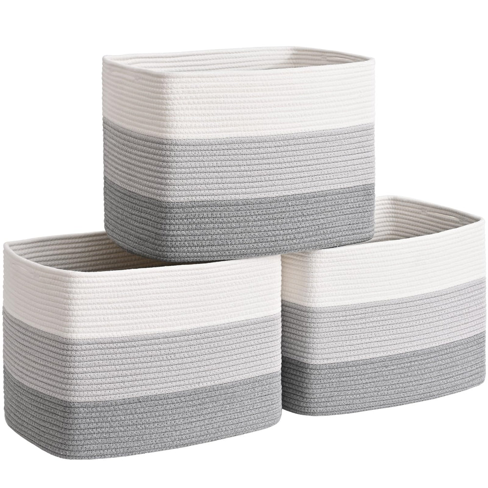Degeyoyo cube storage bin 3-pack on shelf for toys and clothes organization