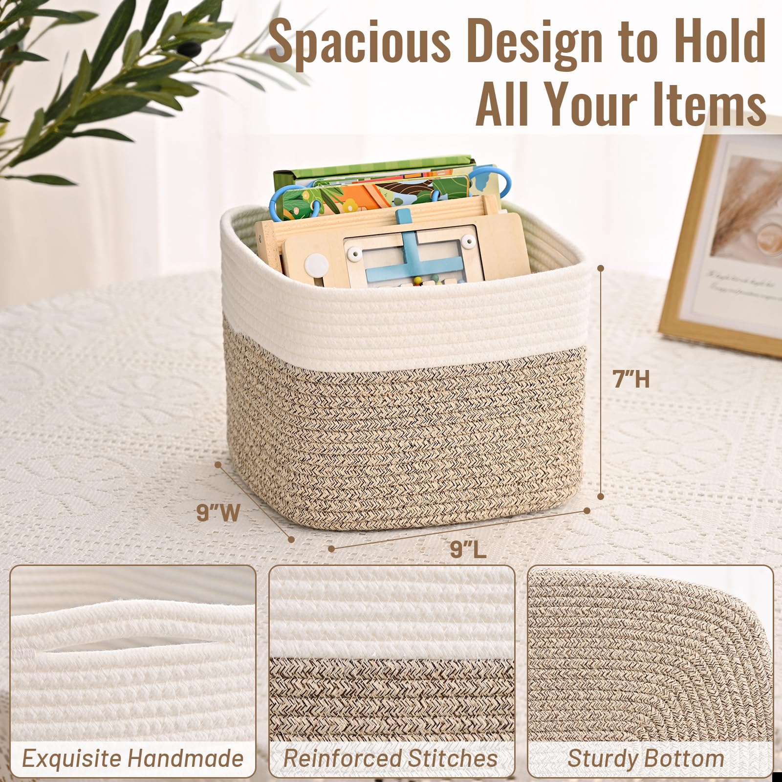Degeyoyo nursery storage bin keeps diapers and blankets organized.
