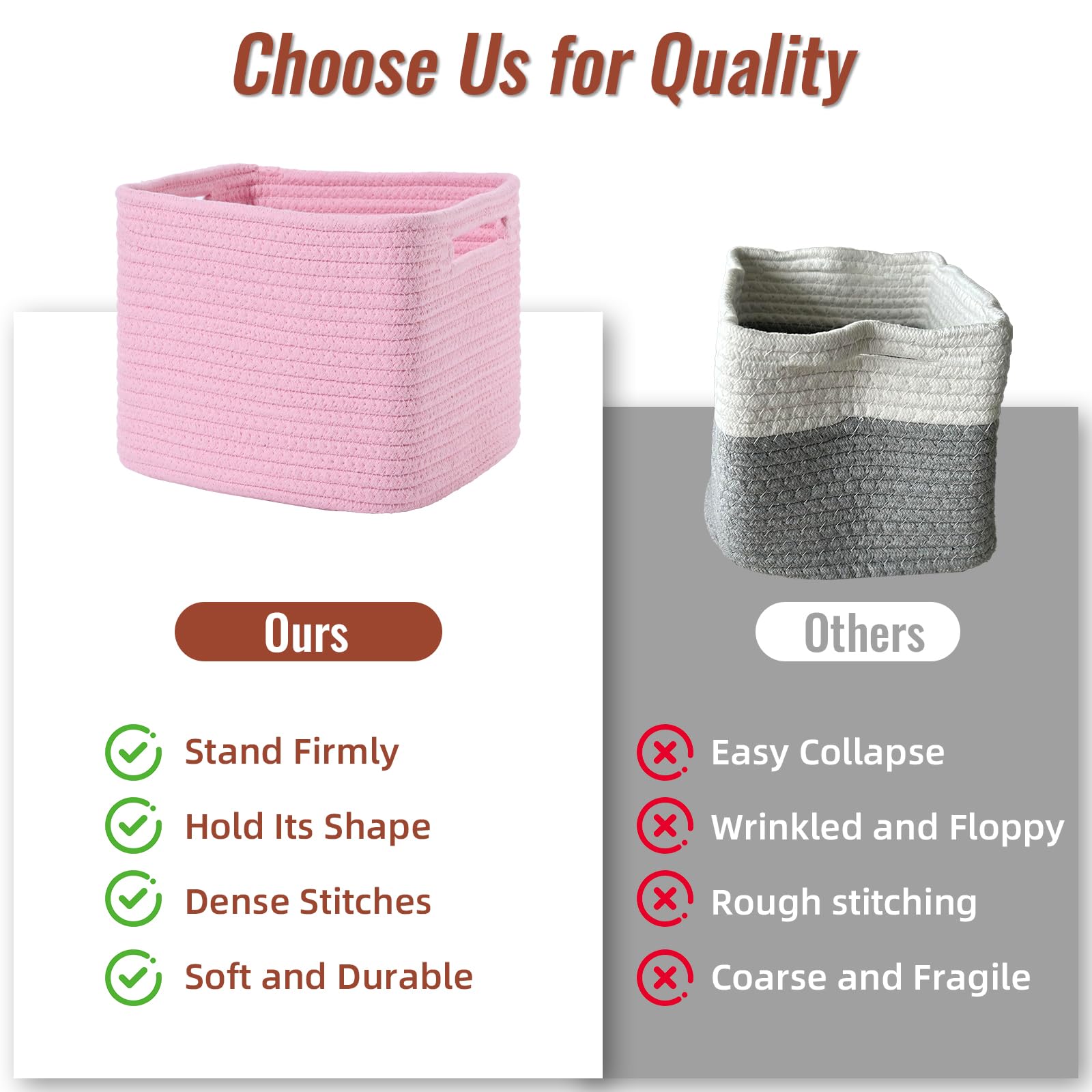 Degeyoyo pink cube storage bin keeps nursery essentials neatly organized.