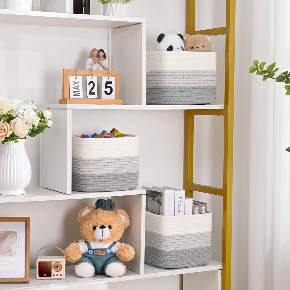 Degeyoyo cube storage bin organizes toys for a tidy play area.