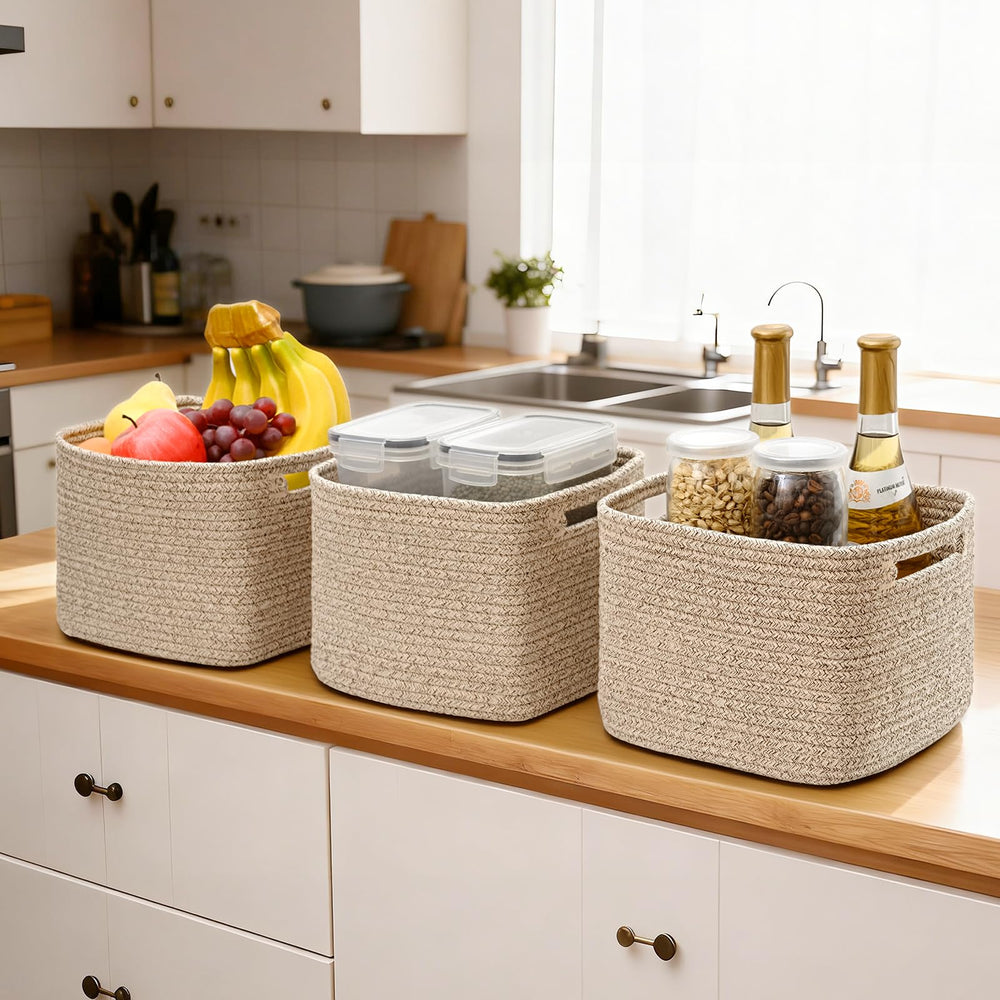 Degeyoyo square storage bin folds flat when not in use.
