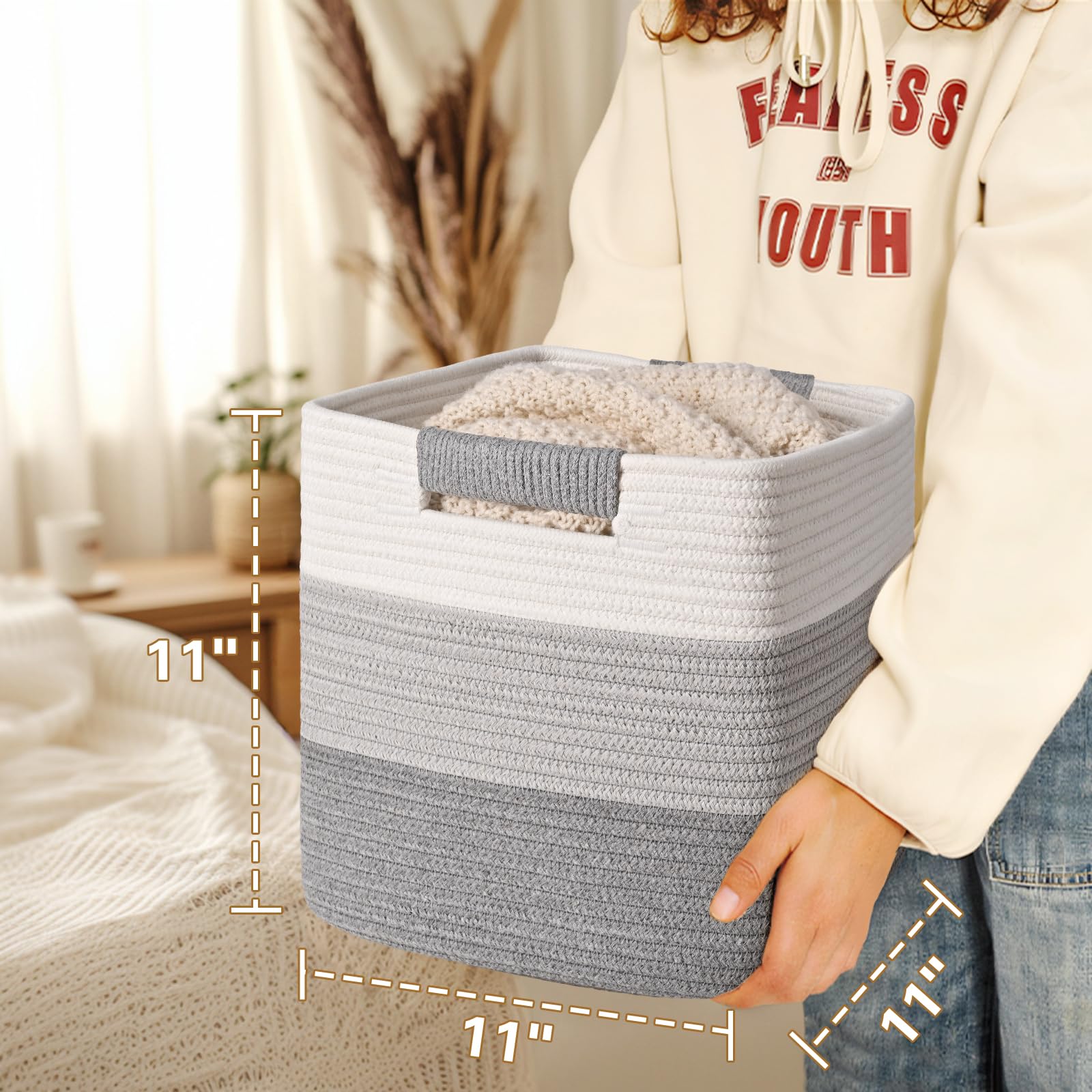 Degeyoyo cube baskets fold flat for storage and reshaping.