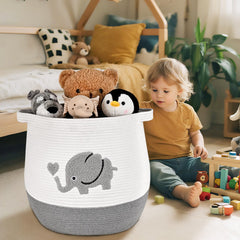Degeyoyo gray laundry basket with reinforced handles for heavy loads.