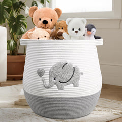 Degeyoyo large baby laundry basket gray for toy storage and organization.