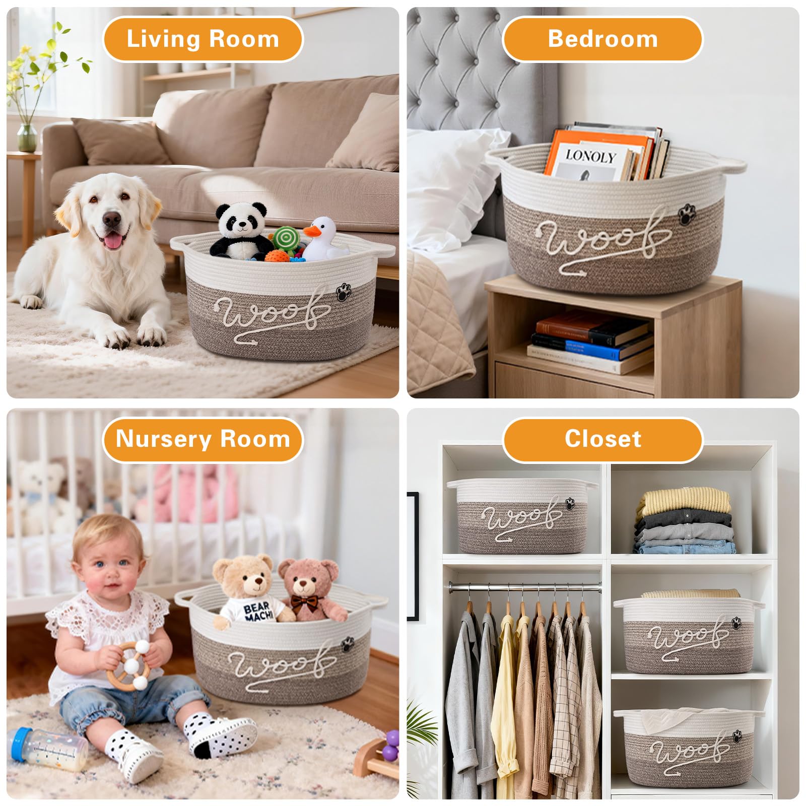 Degeyoyo basket is perfect for living rooms, nurseries, or bedrooms as stylish storage.