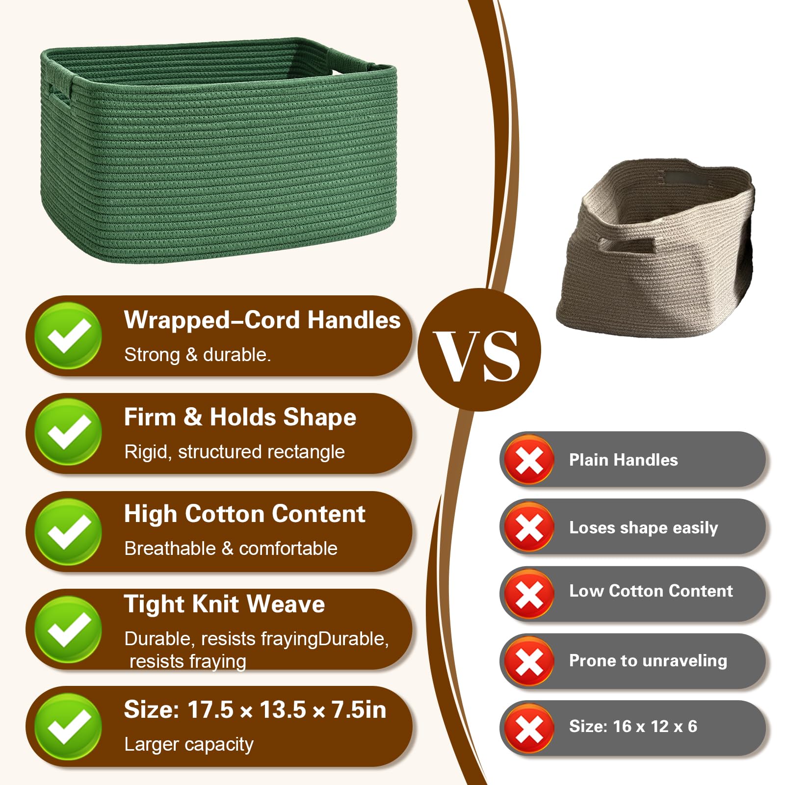 Degeyoyo modern minimalist green basket fits shelves and desks