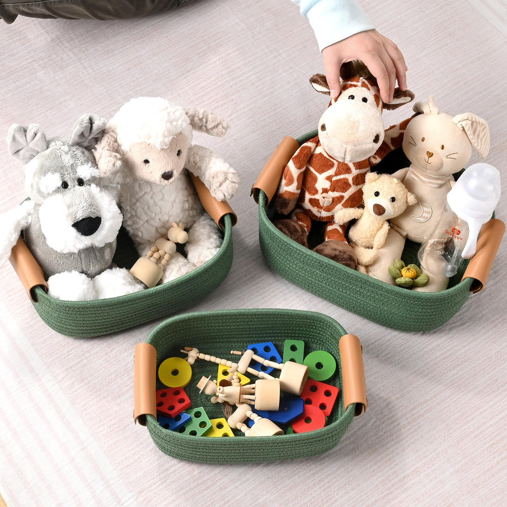 Degeyoyo multi-size baskets nest neatly for versatile organization.