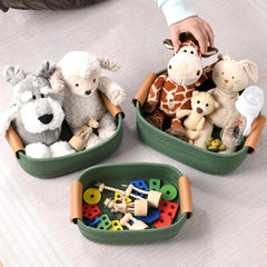 Degeyoyo multi-size baskets nest neatly for versatile organization.