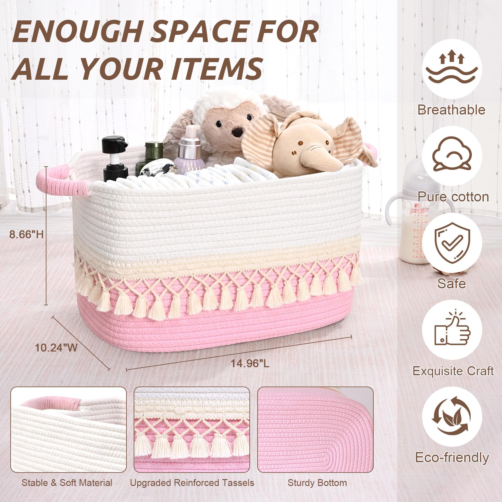 Degeyoyo multipurpose organizer bin suits nursery, bedroom, and living spaces.
