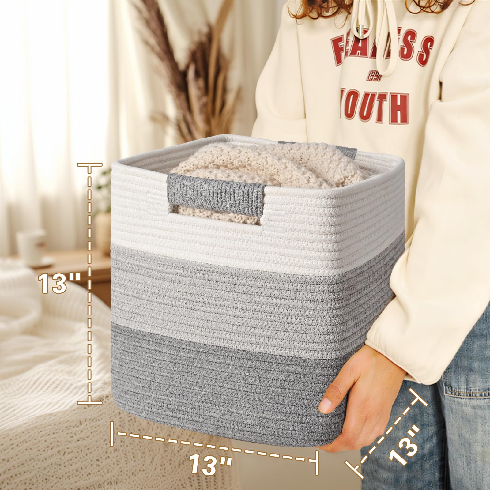 Degeyoyo shelf-friendly baskets used in bathroom to tidy essentials.
