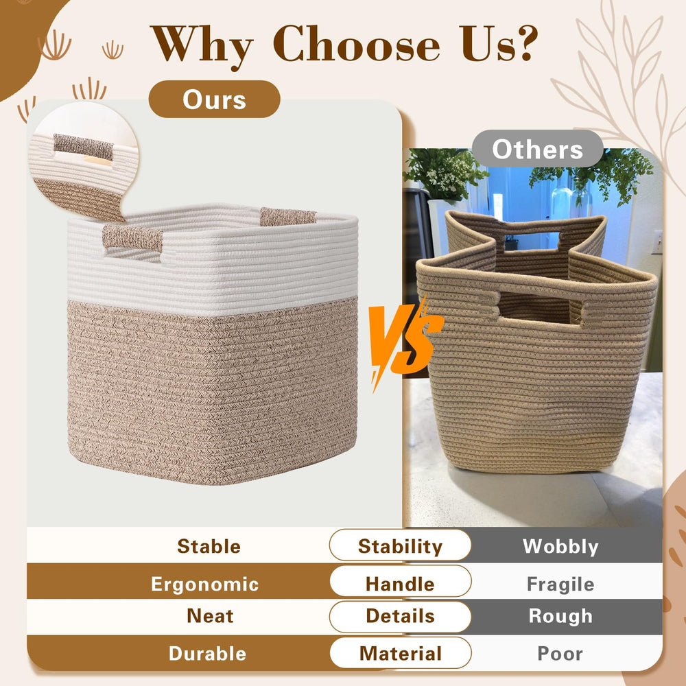 Degeyoyo soft cotton rope basket is kid-friendly and decorative.