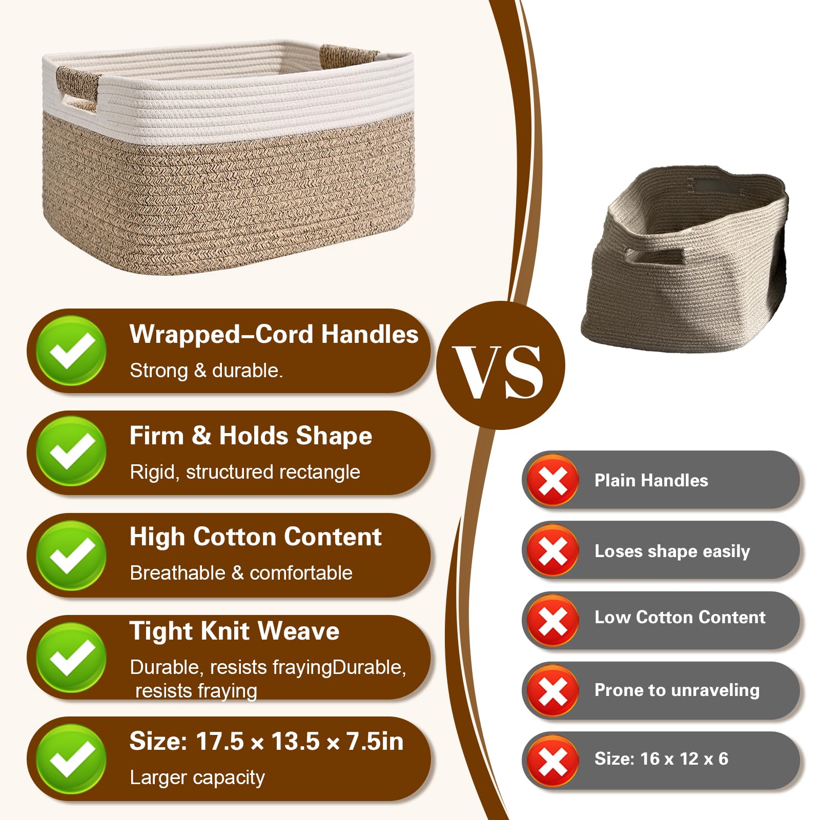 Degeyoyo soft rope basket designed to prevent bumps on floors.