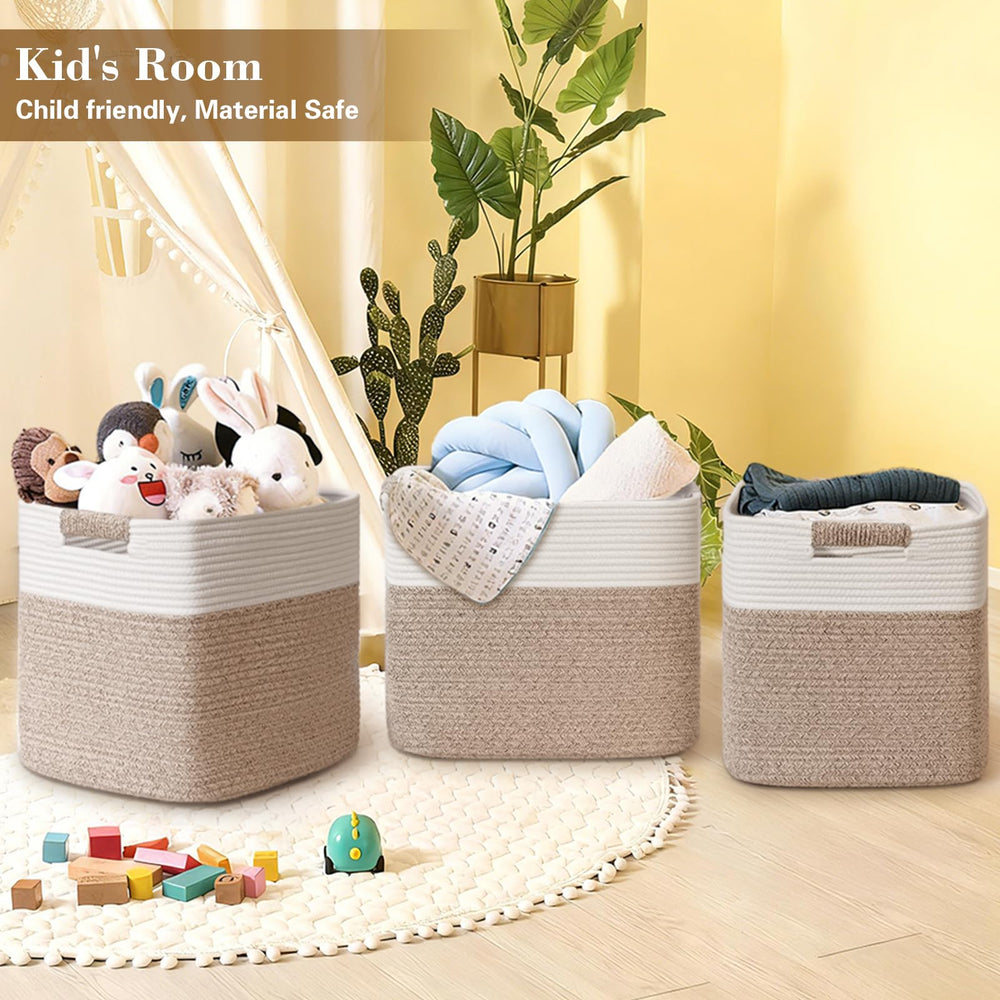 Degeyoyo square bin on a shelf offers easy access and organization.